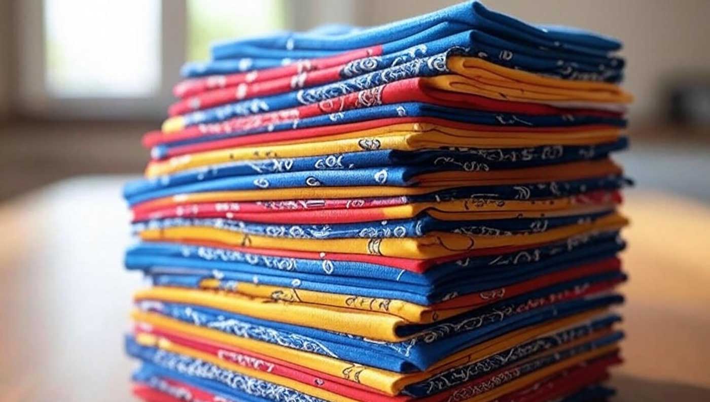stack of bandanas